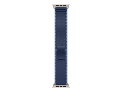 Attēls no Apple | 49mm Blue/Bright Blue Trail Loop - S/M - Natural Titanium Finish