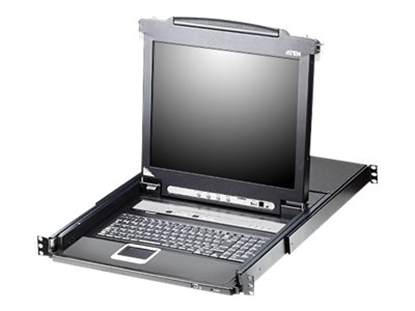 Picture of Aten | 16-Port PS/2-USB VGA 17" LCD KVM Switch with Daisy-Chain Port and USB Peripheral Support | CL5716M