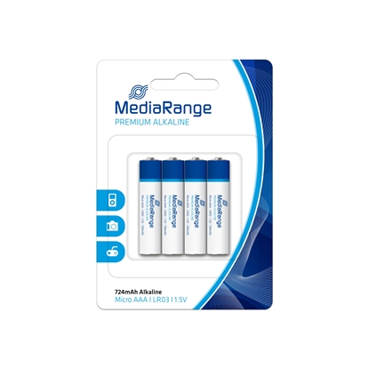 Изображение BATTERY ALKALINE AAA 1.5V/4PCS MRBAT101 MEDIARANGE