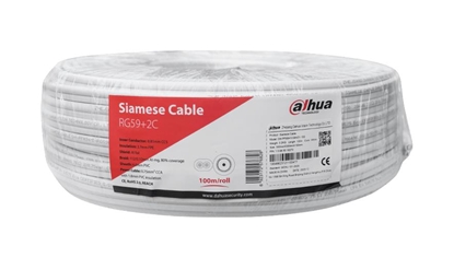 Attēls no CABLE RG59 COAX+PWR 100M WHITE/PFM941I-RG59N/21-100-W DAHUA