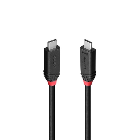 Picture of CABLE USB4 240W TYPE C 1M/BLACK LINE 37001 LINDY
