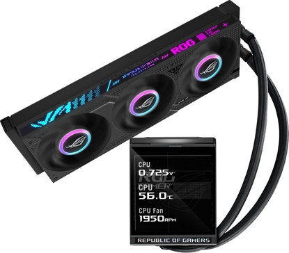 Изображение Chodzenie wodne Asus ASUS ROG Strix LC IV 360 ARGB LCD Procesor Zestaw do chodzenia pynami 12 cm Czarny (90RC01M1-B0EAY0)