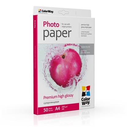 Picture of ColorWay Photo Paper, 50 sheets | Premium High Glossy | 255 g/m² | A4