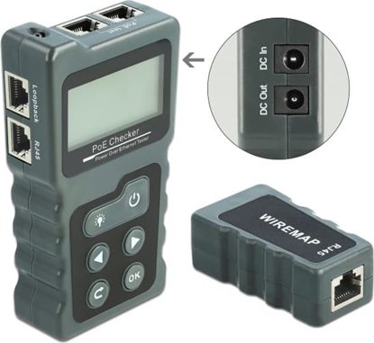 Attēls no Delock LCD Cable Tester RJ45 / PoE / DC