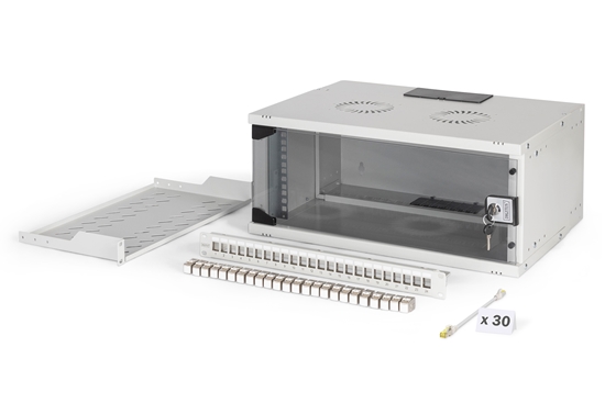 Picture of Digitus SOHO Pro network set, 483 mm (19"), 4U, 540 x 400 mm | DN-49200-SET | Light Grey