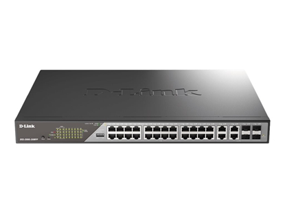 Attēls no D-Link DSS-200G-28MPP/E 28-Port Gigabit Smart Managed PoE+ Switch | 24 PoE+ Ports (518 W) + 4 Combo SFP Ports | D-Link