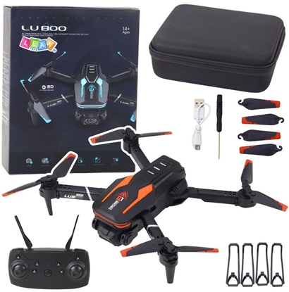 Attēls no Dron LeanToys Zdalnie Sterowany LU800 Kamera wiata LED Pomaraczowy