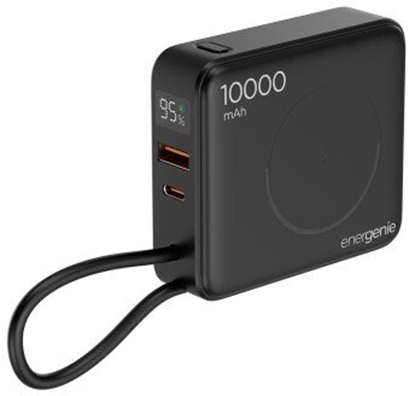 Изображение Enerģijas krātuve Gembird 20W 10000mAh 20W PD 15W Wireless Integrated Cable LCD