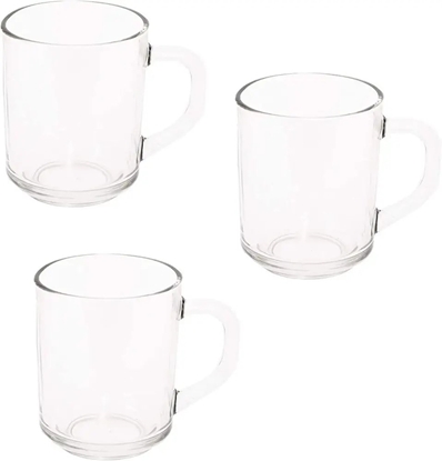 Изображение Excellent Houseware Szklanki do Kawy Herbaty Zestaw 3 szt. 230 ml EXCELLENT z Uchwytem
