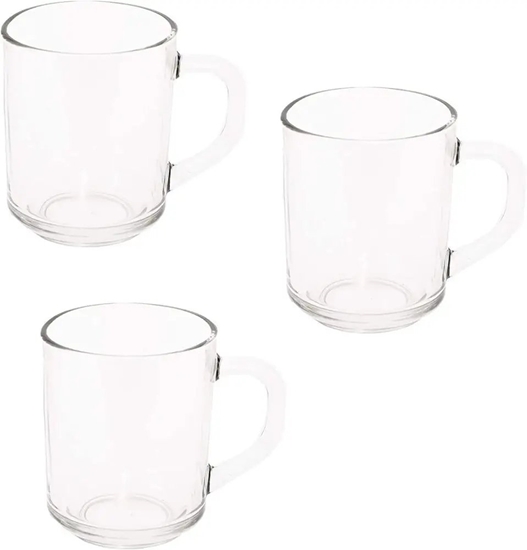 Picture of Excellent Houseware Szklanki do Kawy Herbaty Zestaw 3 szt. 230 ml EXCELLENT z Uchwytem