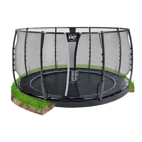 Picture of EXIT Dynamic zemē ierokamais batuts ø427cm ar drošības tīklu - melns