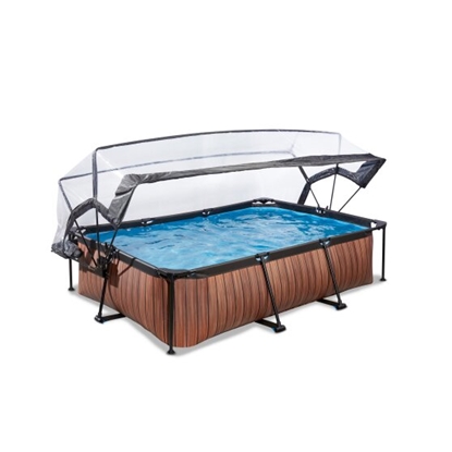 Изображение EXIT Koka baseins 220x150x65cm ar filtra sūkni un kupolu - brūns