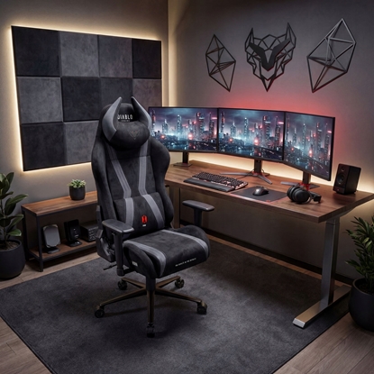 Изображение Fotel Diablo Chairs Fotel gamingowy materiaowy czarny Diablo X-Horn 2.0 Burned Black Normal