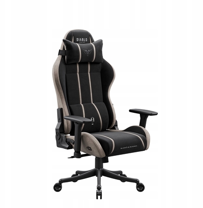 Изображение Fotel Diablo Chairs Fotel gamingowy materiaowy czarno-beowy Diablo X-One 2.0 Camel Black Small
