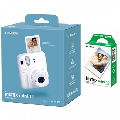 Изображение Fujifilm | Instax Mini 12 Camera + Instax Mini Glossy (10pl) | Caly White | 800