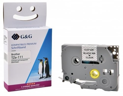 Изображение G&G 17083 tamy do etykietowania Czarny na przezroczystym TZ/TZe