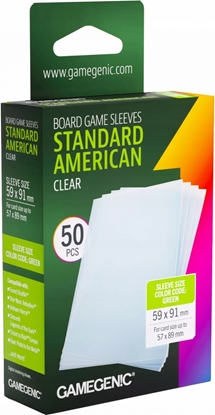 Изображение Gamegenic Akcesoria do gier planszowych Board Game Sleeves Standard American (59x91 mm) Clear 50 sztuk