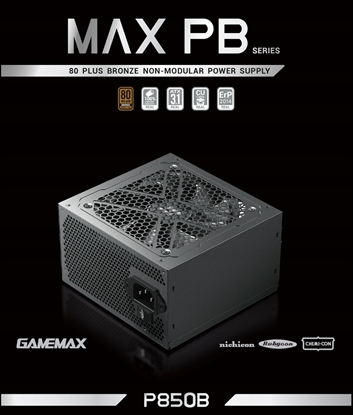 Изображение Gamemax PSU | MAX P850B | 850 W | Bronze | Non-Modular