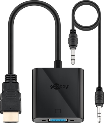 Изображение Goobay | HDMI/VGA adapter, nickel plated | 68793 | Black | HDMI male (type A) | VGA female (15-pin)