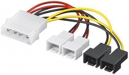 Attēls no Goobay | Power cable/adapter for PC fans; 5.25 inch male to fan 2x 12 V/2x 5 V