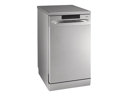 Picture of Gorenje Dishwasher | GS520E15S | Free standing | Width 45 cm | Number of place settings 9 | Number of programs 5 | Energy efficiency class E | Display | AquaStop function | Grey