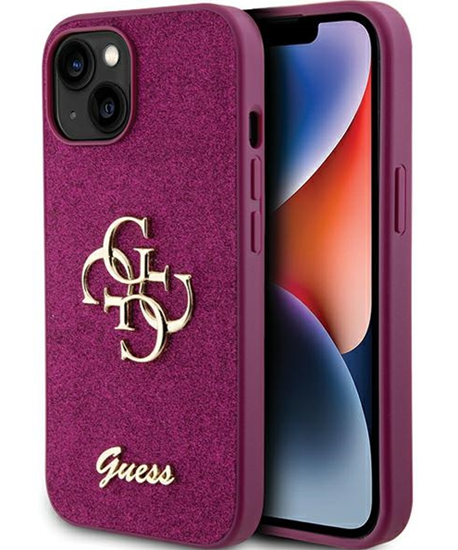 Picture of Guess Fixed Glitter Big 4G Case for Apple iPhone 15