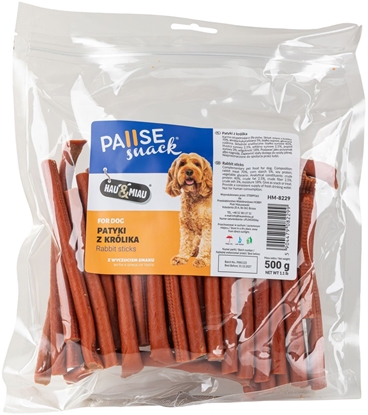 Attēls no Hau&Miau Pausesnack przysmak dla psa, patyki z królika, 500 g