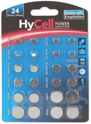 Attēls no Hycell Baterie Zestaw ogniw guzikowych kady 2x AG 1, AG 3, AG 4, 5 AG, AG 8, AG 10, AG 12, AG 13 i kady 2x CR 1620, CR 2016 CR 2025 CR 2032