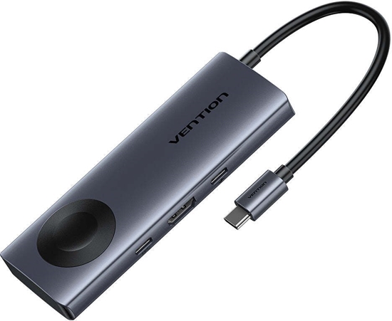 Изображение HUB USB Vention Vention USB-C 6w1 | 4K@60Hz | 100W PD | adowanie indukcyjne