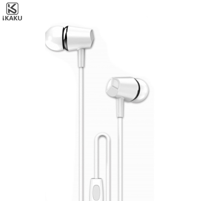 Attēls no iKAKU KSC-136 Sanjiao In-Ear Mūzikas un Zvanu Austņas 3.5mm 1.2m Vads ar Mikrofonu un Pulti Baltas