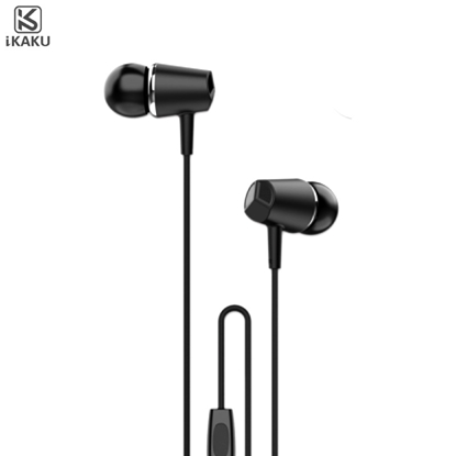 Attēls no iKaku KSC-136 Sanjiao In-Ear Mūzikas un Zvanu Austņas 3.5mm 1.2m Vads ar Mikrofonu un Pulti Melnas