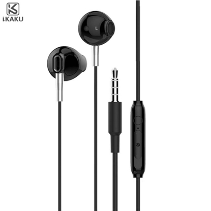Attēls no iKaku KSC-137 Chanming Capsule In-Ear Mūzikas un Zvanu Austņas 3.5mm 1.2m Vads ar Mikrofonu un Pulti Melna