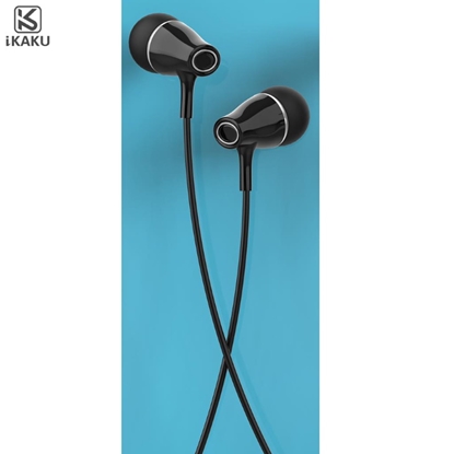 Attēls no iKaku KSC-382 Universālas Vieglas HiFi In-Ear Austiņas 3.5mm ar Mikrofonu 1.2m Melnas