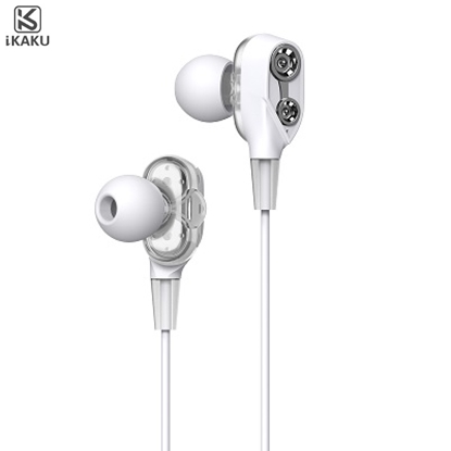 Attēls no iKAKU KSC-398 Universālas Vieglas HiFi In-Ear Austiņas 3.5mm ar Mikrofonu 1.2m Baltas