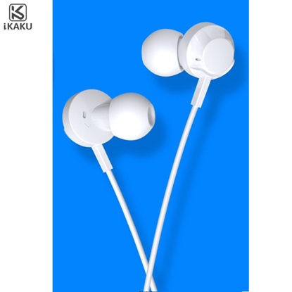 Изображение iKAKU KSC-467 Universālas Vieglas HiFi In-Ear Austiņas 3.5mm ar Mikrofonu 1.2m Baltas
