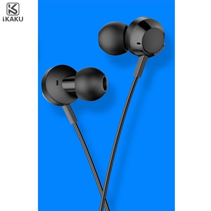 Изображение iKaku KSC-467 Universālas Vieglas HiFi In-Ear Austiņas 3.5mm ar Mikrofonu 1.2m Melnas