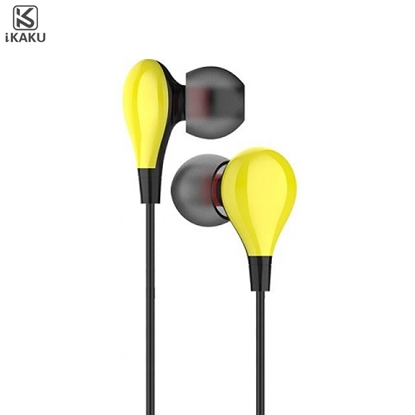 Изображение iKAKU KSC-478 Universālas Vieglas HiFi In-Ear Austiņas 3.5mm ar Mikrofonu 1.2m Dzeltenas