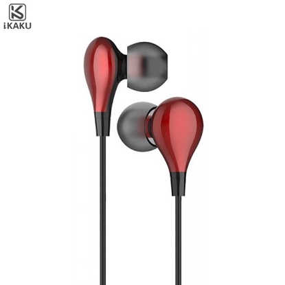 Изображение iKaku KSC-478 Universālas Vieglas HiFi In-Ear Austiņas 3.5mm ar Mikrofonu 1.2m Sarkanas