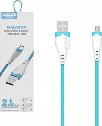Attēls no Kabel USB Somostel microUSB - 1.2 m Niebieski (30429)