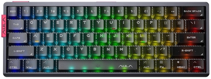 Изображение Klawiatura Aula AULA klawiatura gasket AG60 Pro Black Frosted Translucent Edge Lit Snowglow Magnetic switch RGB