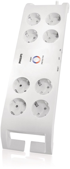 Picture of Listwa zasilajca Philips Philips Home Electronics Surge Protector SPN3080B/10, 900 J, 8 AC outlet(s), White, 2 m, 721.5 g, 160 mm