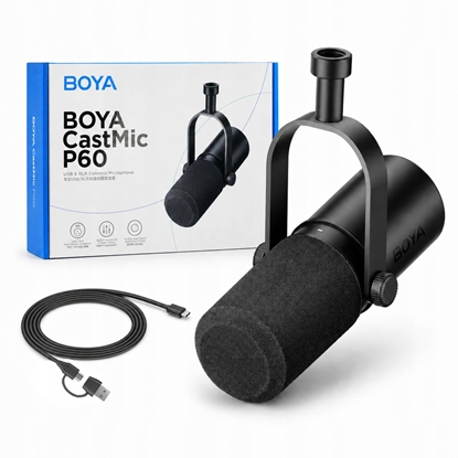 Attēls no Mikrofon Boya studyjny BOYA CastMic P60 przewodowy USB XLR - czarny