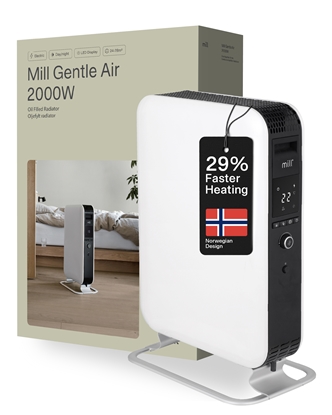 Изображение Mill | Heater | AB-H2000DN | Oil Filled Radiator | 2000 W | Number of power levels 3 | Suitable for rooms up to 24-34 m³ | White
