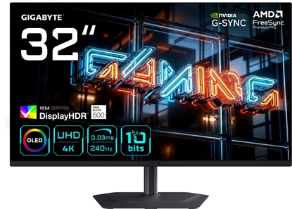Attēls no Monitor Gigabyte GIGABYTE MO32U24 monitor komputerowy 80 cm (31.5") 3840 x 2160 px 4K Ultra HD QD-OLED Czarny