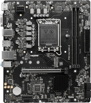 Attēls no MSI PRO H610M-E Intel H610 LGA1700 DDR5