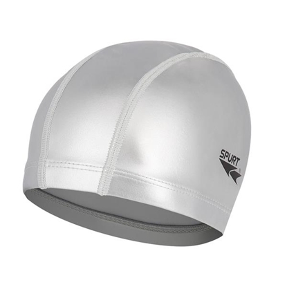 Picture of Peldēšanas cepure SILIKONA / PU SOLIDA KRĀSA SR01 SUDRABA SPURT