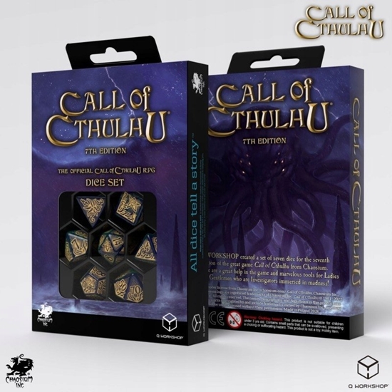 Picture of Q-Workshop Zestaw ko¶ci Zew Cthulhu 7. Edycja - Niebiesko-zielone i z³ote