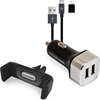 Изображение Realpower KFZ-Ladegerät Set + Kabel + Halterung Smartphone
