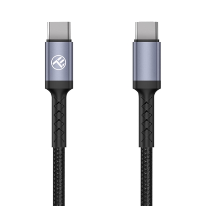 Attēls no Tellur Type-C to Type-C Cable 3A PD60W 2m Nylon Black