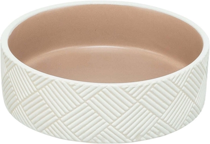 Attēls no Trixie Miska ceramiczna we wzory, dla kota, 0,4 l/o 14 cm, biay/beowy